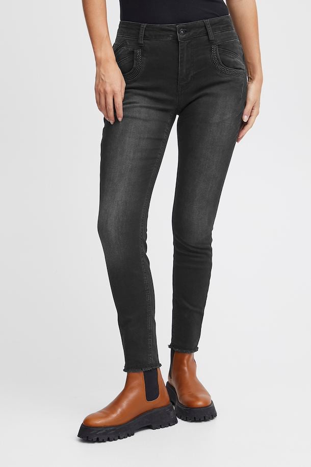 Black Denim PZCARMEN HW Jeans Skinny Leg Pulz – Køb Black HW Jeans