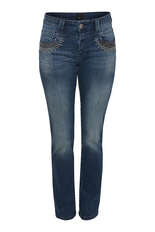 Dark blue denim PZTenna Highwaist Straight Jeans – Køb denim PZTenna Straight fra