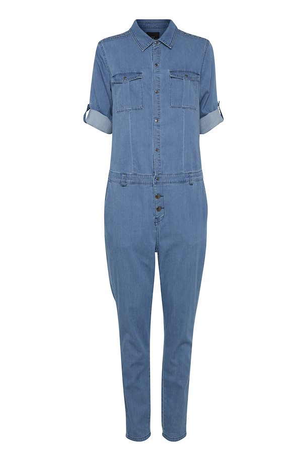 blue denim Jumpsuit fra Pulz Jeans – Køb blue fra str. 32-44 her