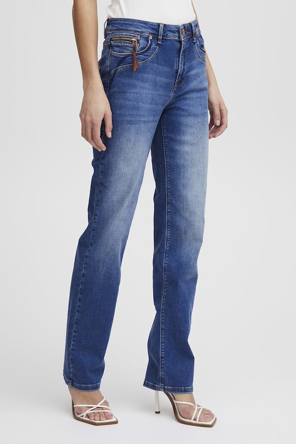 Blue Denim HW Jeans Straight Leg – Køb Blue Denim PZKAROLINA HW Jeans Straight Leg fra str. 25-35 her