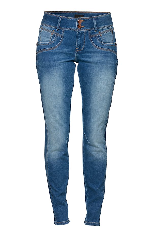 blue PZStacia Curved Skinny Jeans – Køb Medium blue denim PZStacia Curved Skinny Jeans fra str. 25-34 her