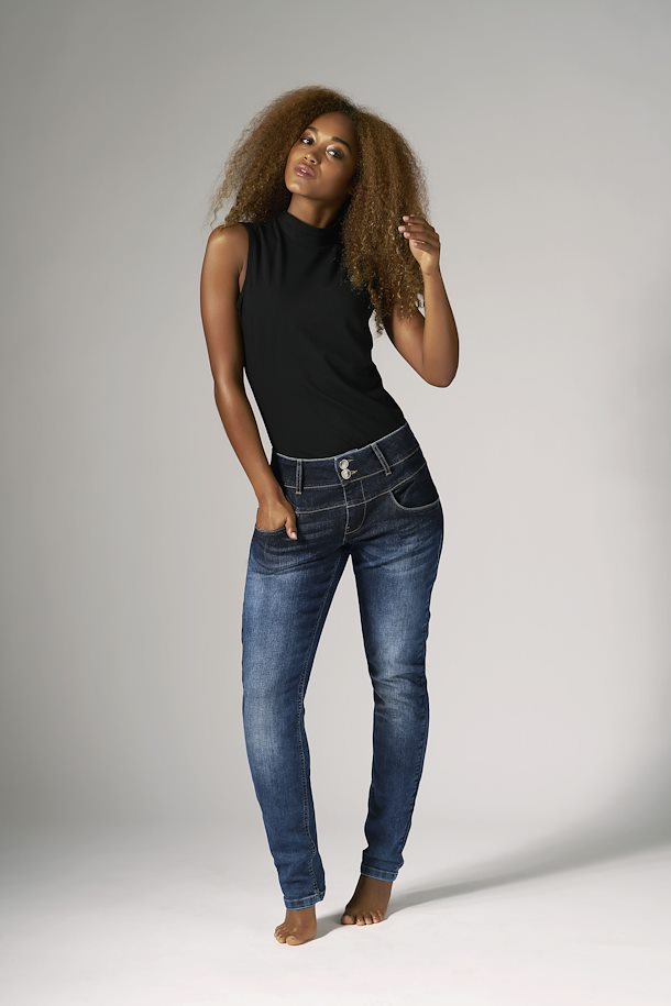 Medium PZHaya Curved Skinny fra Pulz Jeans – Køb Medium blue PZHaya Curved Skinny fra str.